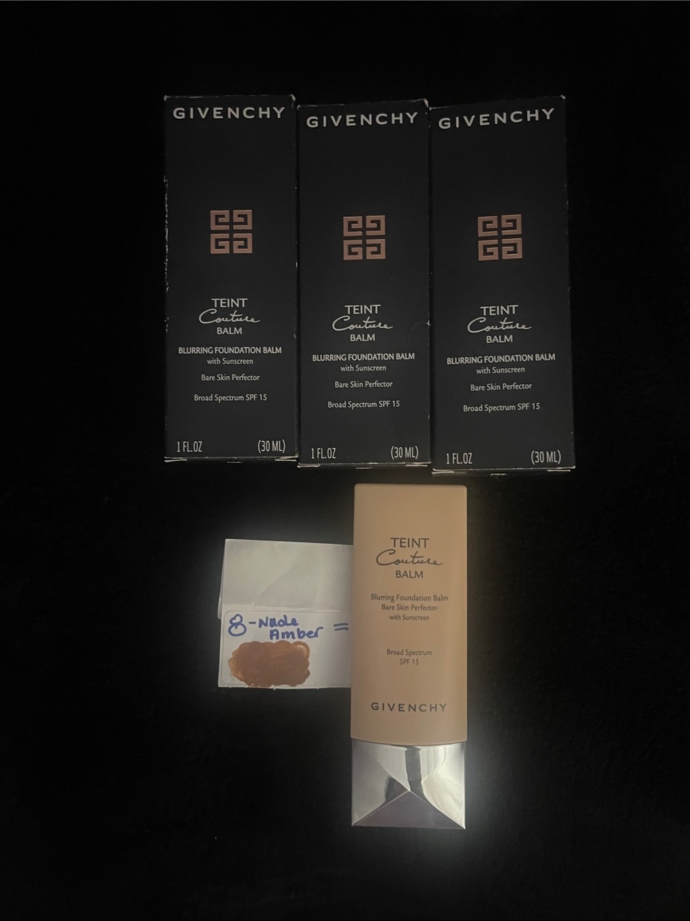 3pc authentic- Givenchy Teint Couture Balm - nude Amber #8 discontinued formula